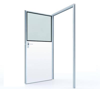 #50 Half glass swing door with colored GI panel (door leaf thickness 50mm)